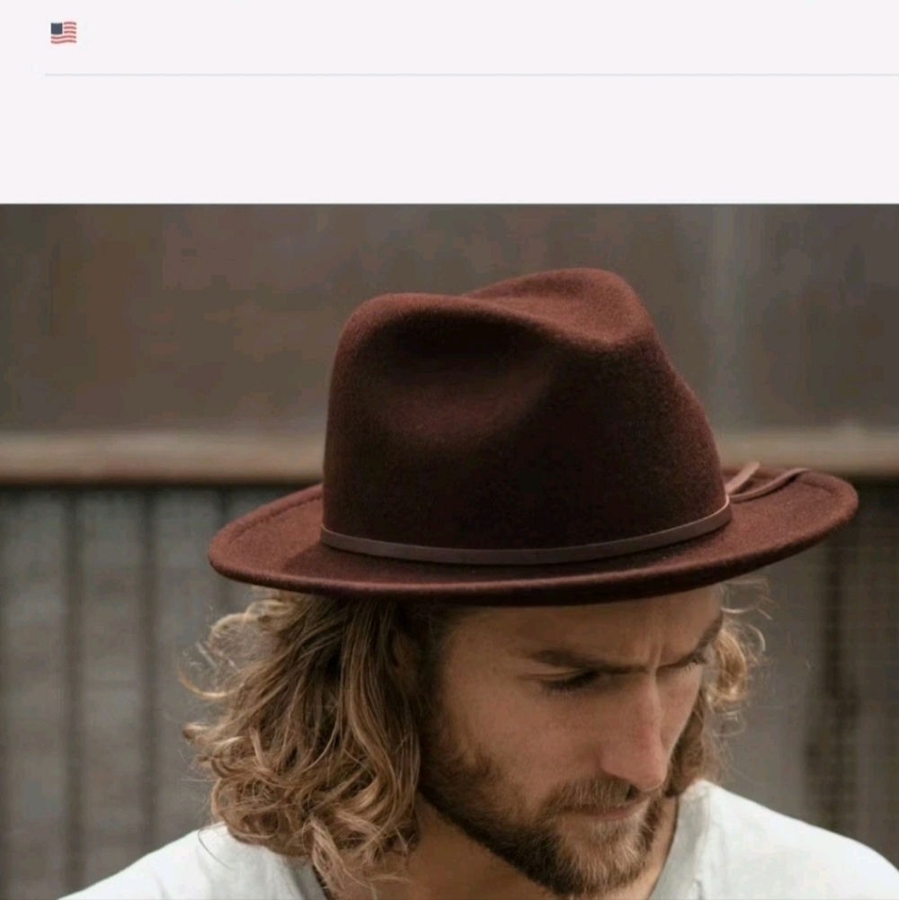 NEW Yellow 108 Eastwood Fedora Hat Men's Large Brown 100% Wool Felt Made in USA - Picture 12 of 14
